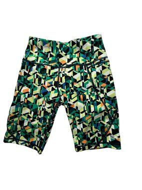 SWEATY BETTY Bike Shorts Geometric. Green.  Size Women's XS.  (0-2).  Spandex